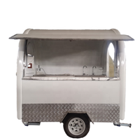 Mini remorque alimentaire mobile ronde blanche personnalisable équipement de cuisine complet pour hamburgers hot dogs café rue restaurant