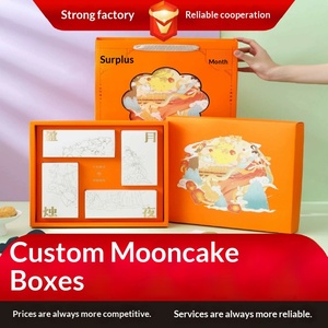 Custom <b>White</b> Cardboard Mooncake <b>Gift</b> <b>Box</b>, Folding Tianshigai Design for Chinese Mid-Autumn Festival Specialties - Product Image 3