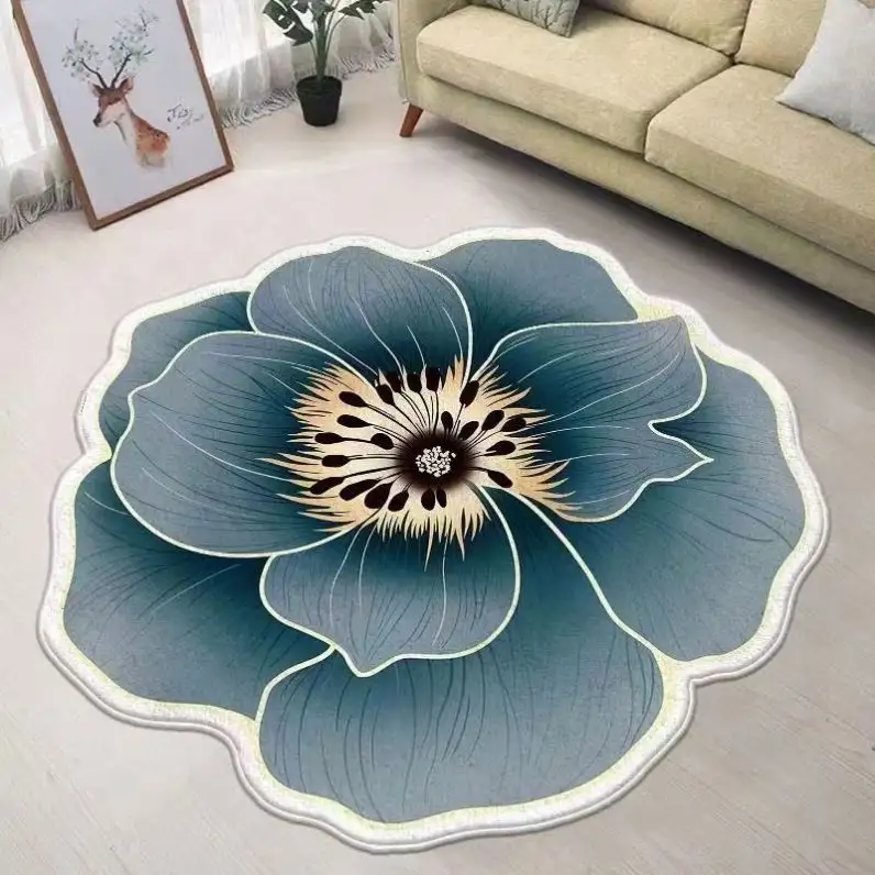 Fabrik Preis bereich Teppich Blumen form 3D Blumen Dickes Polyester Wohnzimmer Teppich Boden teppiche Matten Für Hotel Mit Niedrigem Moq