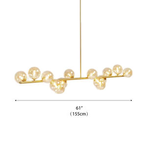 <span class=keywords><strong>Suspension</strong></span> Scala Balls-Barre linéaire en laiton avec globes d'ambre soufflé, lustre de salle à manger moderne pour île, loft, <span class=keywords><strong>salon</strong></span> - Product Image 4