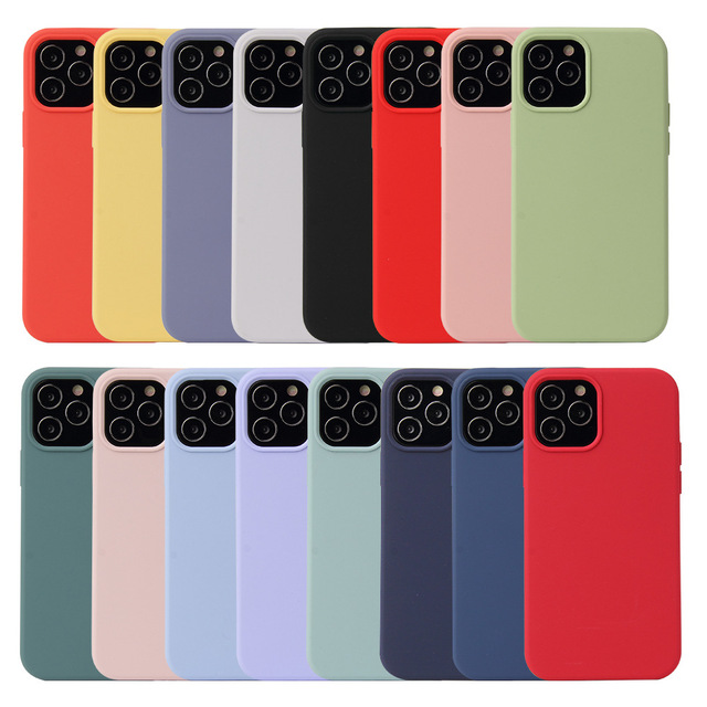 Shockproof Soft Silicone Case for iPhone 13 Original Liquid Silicone Case with Logo Microfiber Inside for iPhone 12 Xs Max