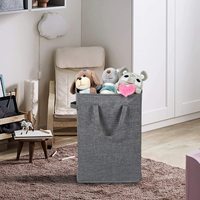 Panier à linge pliable personnalisé en lin et maille pour la maison, organisateur de salle de bain, sac de rangement pour vêtements sales et articles divers