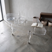 Mesa de Comedor Transparente de Acrílico Transparente para Hotel, Múltiples Formas para Banquetes, Bodas y Eventos