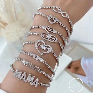 18k Brillant Plaqué Or <span class=keywords><strong>Micro</strong></span> Pave Amour mot Lettres Charmes Alphabet Charmes lettre Mot Bijoux - Product Image 6