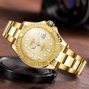 Montre mécanique automatique de luxe MICE en or, cadran rond de 40 mm, cristal saphir, bracelet pour homme avec affichage de la date - Product Image 1