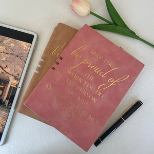 Cuaderno A5 Personalizado GF con Cubierta de Cuero Suave, Encuadernación Térmica, 100 Hojas, Impreso, para Negocios, Oficina, Escritura a Mano - Product Image 3