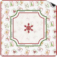 Tapis de Mahjong Américain Thème Noël en Caoutchouc Naturel Antidérapant et Imperméable, Silencieux et Écologique pour Jeu de Société – Vente en Gros