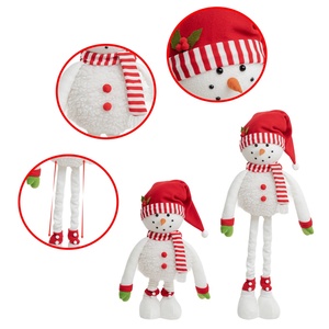 Decoraciones Navideñas Nuevas al por Mayor de Fábrica 2025 - Gorro de Santa Rojo y Adorno de Muñeco de Nieve Retráctil en Caja de Regalo - Product Image 4