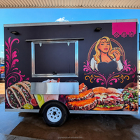 Remorque alimentaire mobile mexicaine personnalisée avec plaque chauffante, hotte d'extraction et fenêtre de service pour la vente de tacos, burritos et la restauration événementielle
