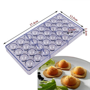 Offre Spéciale 24 Polycarbonate Chocolat Bonbons Moule Semi-sphère PP <span class=keywords><strong>Grille</strong></span> Gâteau Outils Cuisson Gâteau Moule Silicone De Qualité Alimentaire Rond - Product Image 1
