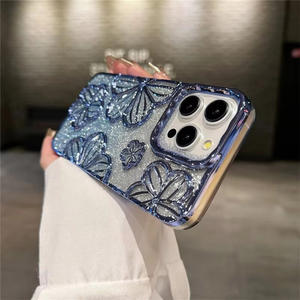 Funda DE PROTECCIÓN DE TPU suave electrochapada 3D 2 en 1 funda de teléfono móvil con flor brillante para iPhone X Xr Xs Max 6/7/8 Plus G 7/<span class=keywords><strong>8G</strong></span> - Product Image 3