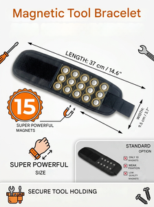 Bracelet porte-outils magnétique puissant : maintient en toute sécurité les clous, vis et boulons pour vos projets, avec un rangement facile et une organisation optimisée des fournitures. - Product Image 5