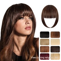 Perruque avec frange droite coupée au couteau en fibre haute température, avec pattes de cheveux, couleur OMBRE
