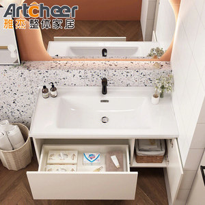 <span class=keywords><strong>Mobile</strong></span> <span class=keywords><strong>bagno</strong></span> sospeso <span class=keywords><strong>con</strong></span> funzione lavatrice e finitura in melaminico resistente - Product Image 2