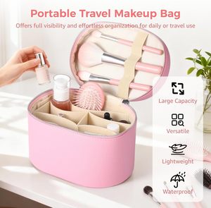 One-compartment <b>Vanity</b> Case Mini <b>Vanity</b> Organizer Nice <b>Makeup</b> Bag Case Pu <b>Makeup</b> Bag for Travel - Product Image 5