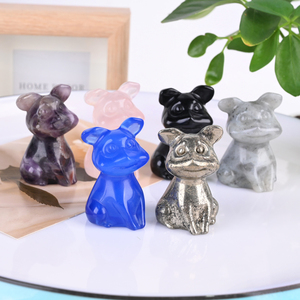 Figura de Perro de Cristal Natural Tallada a Mano, Artesanía en Piedra, Escultura de Animal para Decoración del Hogar, Venta al Por Mayor - Product Image 2