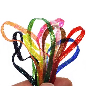 10 confezioni colori linea di pizzo intrecciato piatto 3mm toni perlescenti Emerger Streamer Rib Body materiali per la costruzione di mosche in acqua salata - Product Image 2