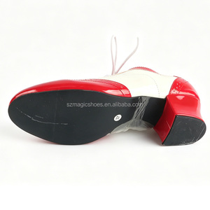 Zapatos de <span class=keywords><strong>Baile</strong></span> Personalizados para Hombre, Tacón de 4.5CM, Zapatos de <span class=keywords><strong>Baile</strong></span> Latinos de Microfibra Rojos y Blancos para <span class=keywords><strong>Salsa</strong></span>, con Suela de Goma - Product Image 5