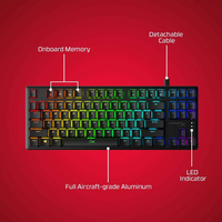 Nouveau clavier de jeu mécanique USB ergonomique pleine taille HyperX Alloy Origin RGB filaire personnalisé pour PC Gamer, bureau et ordinateur portable