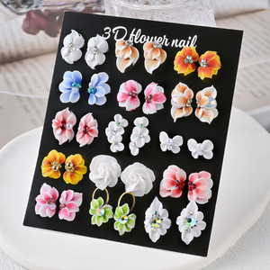 30 Piezas de Flores Acrílicas 3D para <span class=keywords><strong>Uñas</strong></span>, Adornos de Perlas Hechos a Mano, Accesorios de Diamantes de Imitación, Diseño de Múltiples Flores, Decoración de <span class=keywords><strong>Uñas</strong></span> - Product Image 2