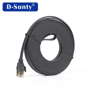 Câble Ethernet D-Sunty Cat 7, conducteur en cuivre plat, connecteur 8P8C, noir avec prise RJ45 plaquée or - Product Image 3