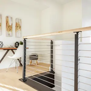 DF Edelstahl Deck Geländer Balustrade Kabel geländer Drahtseil Geländer für Balkon Treppe Handlauf System Schiene