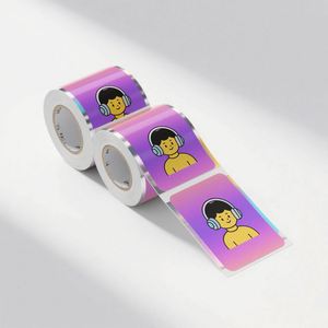 Hojas de Adhesivos de Vinilo PVC Removibles e Impermeables Personalizadas, Adhesivos Holográficos Imprimibles con Corte Kiss-Cut - Product Image 2