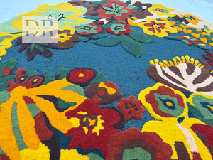 Araceli's Bloom Petite Taille Persan Shaggy Fleur Tapis Moderne Floral Jardin Tapis pour Bureau Espace de Prière Sain Laine Soie - Product Image 3