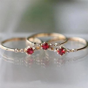Romantic Stainless Steel Gemstone <b>Rings</b> with Zircon Rhodium/<b>Gold</b> Plating IGI Certified Wedding Jewelry - Product Image 1