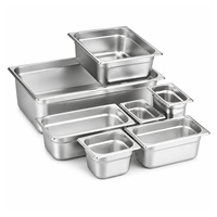 Bac Gastronorme en Acier Inoxydable Style Européen 1/3 GN, Grande Capacité, Plateau de Buffet pour Cuisine de Restaurant Commercial