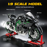 Juego de Motocicletas de Metal Fundido a Presión, Escala 1:9, con Luces y Sonidos, para Niños