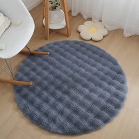 Tapis en fausse fourrure de lapin style crème, velours bulle, fabriqué à la machine, réversible, pour chambre à coucher, chevet, salon, maison