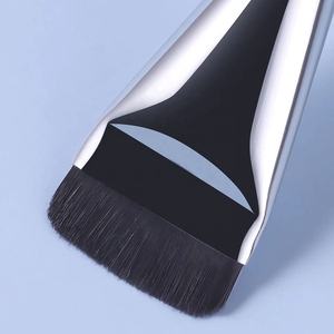 Kuas rias mengkilapkan krim cair logo Anda kuas <span class=keywords><strong>foundation</strong></span> atas datar satu garis alat kontur blender masker tipis - Product Image 4