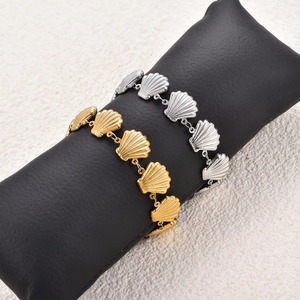 สร้อยข้อมือเปลือกหอยสแตนเลสสตีลลายร็อคโคโค่ ดีไซน์แบบถัก สร้อยข้อเท้าคุณภาพสูง งานแฮนด์เมด ไม่ลอก ไม่ดำ - Product Image 6