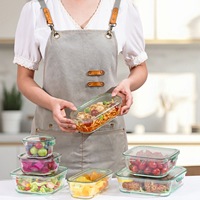 Boîte à bento en verre borosilicate écologique personnalisable en gros, compatible micro-ondes et lave-vaisselle, hermétique et anti-fuite pour le stockage alimentaire en voyage