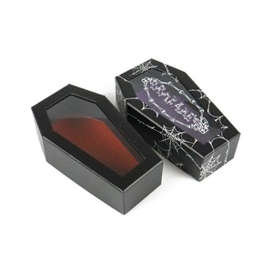 Yz Tùy Chỉnh Mini Màu Đen Gothic Quan Tài Hình Sô Cô La Lash Món Quà Các Tông Bao Bì Hộp Thực Phẩm Nổi Halloween Trang Trí Nội Thất Rượu Vang Cookie - Product Image 2