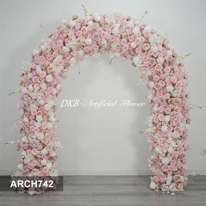 DKB Factory Wholesale Pink and White Artificial Flower Arch Customizable Size Flower Arch for Wedding <b>Christmas</b> Decoration - Product Image 3