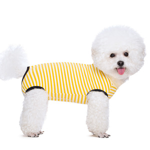 Combinaison fine rayée pour animaux de compagnie, couvrant entièrement le corps, à quatre pattes, pour les caniches, les bichons, les chiens Teddy - Product Image 4