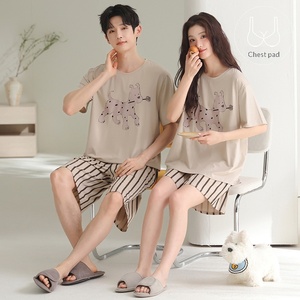 <span class=keywords><strong>Pigiama</strong></span> Unisex Sweethoney in Lyocell e Cotone, Traspirante, Casual, Estivo, a Maniche Corte e <span class=keywords><strong>Pantaloncini</strong></span>, Taglie Grandi, Stile Semplice - Product Image 5