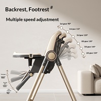 Chaise haute à bascule 2-en-1 pour bébé, réglable, avec musique, éveil musical intelligent, structure métallique