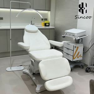 Luxury Beauty Salon Furniture 3 Motors Foot Control <b>Adjustable</b> PU Leather Facial Spa Cosmetic Bed Modern Electric Spa Treatment - Product Image 1