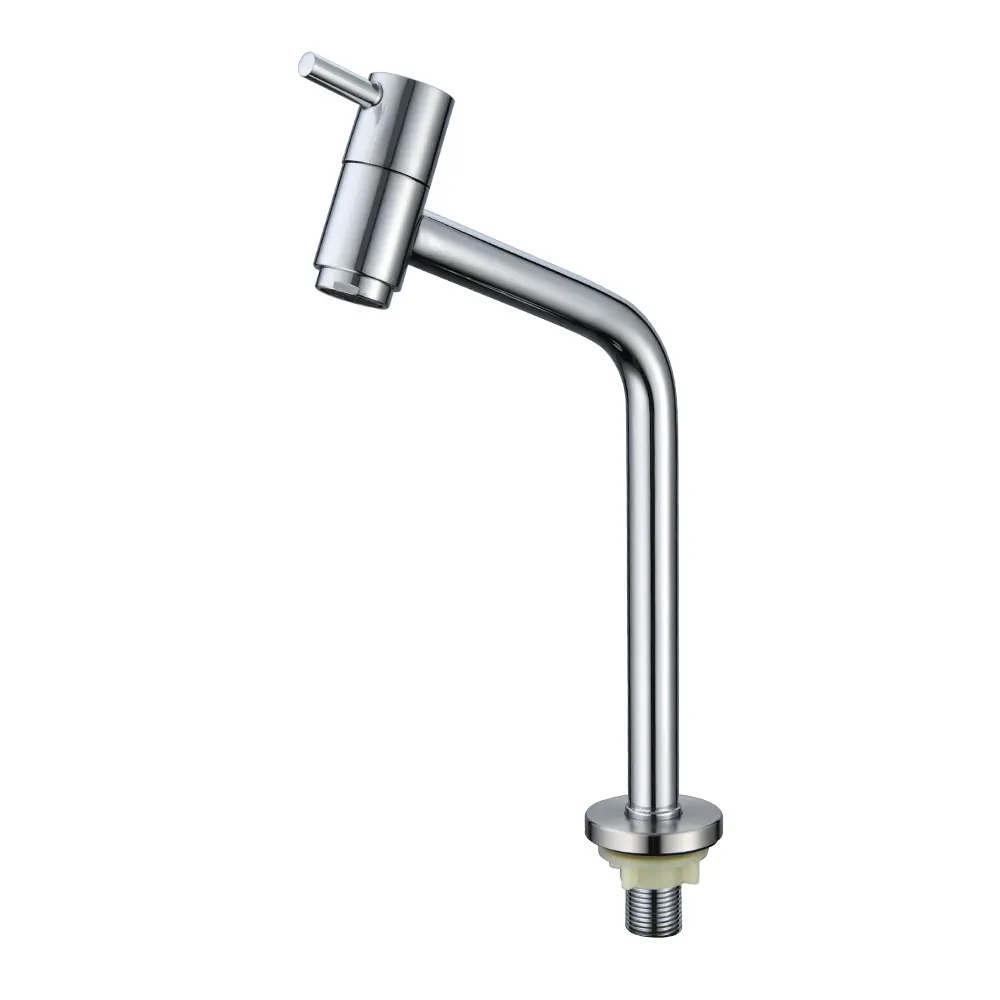Top Switch Water Stainless Steel Chrome Plating DN15 20mm Caliber Single Cold Kitchen Faucet