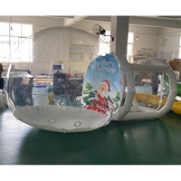 Aufblasbarer Riesen-Weihnachts-Schneekugel für Kinder und Erwachsene, Transparentes Iglu-Kuppelzelt, Ballon-Blasenhaus, Aufblasbares Blasenzelt für Partys