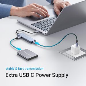 UGREEN Hub <span class=keywords><strong>USB</strong></span> 5 en 2 Type <span class=keywords><strong>C</strong></span> vers 4K <span class=keywords><strong>Thunderbolt</strong></span> 3 avec alimentation 100W, adaptateur 3 ports <span class=keywords><strong>USB</strong></span> 3.0, station d'accueil pour MacBook - Product Image 4