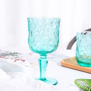 Samlife-RW23140 bán buôn đám cưới rượu vang cốc 270ml dập nổi cổ điển màu thủy tinh - Product Image 4