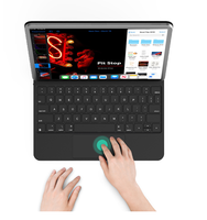 Casing Tablet pintar, Keyboard ajaib tanpa kabel untuk Ipad Pro 11/12, 9 inci Xiaomi Pad 6 dengan Trackpad Led Rgb Backlit