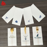 Serviettes Airlaid de qualité supérieure Serviettes personnalisées avec logo Serviettes en tissu jetables avec poche à couverts