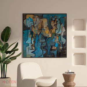 Pintura Artística Abstracta Moderna Hecha a Mano sobre Lienzo, 100% Pintada a Mano, Textura Gruesa, Cuadro al Óleo <span class=keywords><strong>para</strong></span> Decoración del Hogar y Hoteles - Product Image 4