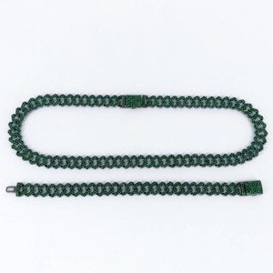 Nueva Esmeralda en forma <span class=keywords><strong>de</strong></span> diamante <span class=keywords><strong>de</strong></span> 10mm con collar cubano <span class=keywords><strong>de</strong></span> <span class=keywords><strong>diamantes</strong></span> <span class=keywords><strong>de</strong></span> imitación Cadena <span class=keywords><strong>de</strong></span> aleación gruesa - Product Image 4