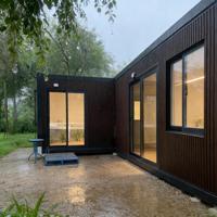 PTH Maison de Vacances Modulaire de Luxe en Conteneur Préfabriqué en Bois, en Forme de L, Résistante aux Intempéries, pour Complexes Hôteliers
